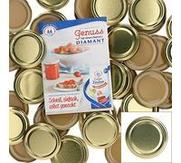MamboCat Lot de 50 couvercles TO66 Gold pour bocaux en verre, bord rond, pour la conservation et la conservation de 125 ml/167 ml/277 ml