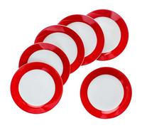 MamboCat Lot de 6 assiettes à gâteau Variantes rouges I Assiettes à petit-déjeuner en porcelaine colorée pour 6 personnes I Petites assiettes colorées pour salade, dessert, etc. pour le petit-déjeuner
