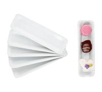 MamboCat Lot de 6 assiettes en carton pur en porcelaine I (L x l) 20,2 x 6 cm I Assiettes allongées avec aspect carton et relief pour collations, apéritifs, chocolats, etc. I Assiettes à saucisses