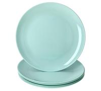 MamboCat Lot de 6 assiettes plates en verre menthe I Ø 24,4 cm I Assiettes plates modernes pour plats principaux, barbecue et plus I Pour le petit déjeuner, le déjeuner et le dîner