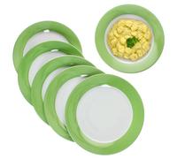 MamboCat Lot de 6 assiettes plates vertes - Assiettes plates en porcelaine colorée pour 6 personnes - Grandes assiettes colorées pour les repas principaux au petit-déjeuner, au déjeuner, au café et au