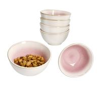 MamboCat Lot de 6 bols Reactive Glaze Paris - 150 ml - Crème et rose - Coupelles en faïence pour 6 personnes - Petit bol pour salade, dessert, sauce, collations, etc.