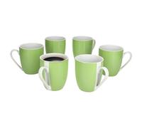 MamboCat Lot de 6 tasses à café Variant - 350 ml - Hauteur : 10,3 cm - En porcelaine colorée avec anse pour 6 personnes - Tasses colorées pour boissons chaudes : thé, cacao, latte macchiato, etc