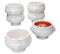 MamboCat Lot de 6 Terrines à Tête de Lion Leo I Petit 450 ml I Pour 6 Personnes I Tasses Blanches 0,45 l I Bol à Soupe pour Mariage, de Pois ou Autre