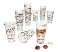 MamboCat Lot de 6 verres à café Candy Latte Macchiato avec décor police I 380 ml I Verres à café empilables pour café glacé, café au lait, Frappé & Co.