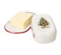 MamboCat Maestro Natale Beurrier 2 pièces avec couvercle I Boîte en céramique avec décor de Noël pour 1 morceau de beurre (250 g) I Pour le petit-déjeuner de Noël & Co.