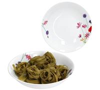 MamboCat Marie Lot de 2 bols de service Ø 25,5 cm I 1,3 l I Bol haut blanc en porcelaine avec décor prairie florale pour pommes de terre, boulettes, légumes, dessert, soupe, etc.