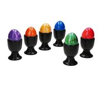 MamboCat Panther Lot de 6 coquetiers noirs I pour 6 personnes I Coquetiers ronds mats en faïence avec pied I Vaisselle pour l'œuf doux ou dur du petit-déjeuner au brunch & buffet