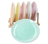 MamboCat Pastello Lot de 6 assiettes à gâteau I Assiettes à petit-déjeuner en faïence colorées avec couleurs pastel pour 6 personnes I Petites assiettes pour salade, dessert, amuse-bouches, etc.