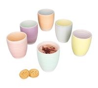 MamboCat Pastello Lot de 6 tasses à café sans anse, 330 ml, en faïence, colorées, aux couleurs pastel, pour 6 personnes, pour boissons chaudes comme le thé, le cacao, etc