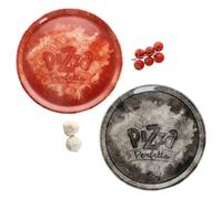 MamboCat Perfetto Lot de 2 assiettes à pizza Ø 31,5 cm I Assiettes en porcelaine rouge et noir I Idéal pour pizza, tartes flambées et plus encore I Grand plateau de service avec décor et inscription