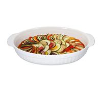 MamboCat Plat à gratin ovale avec poignées - Blanc - Plat de service - Plat à lasagnes - Moule à pain - 1,8 l - Passe au four - Antipastique - Casserole Cazuela - 36 cm