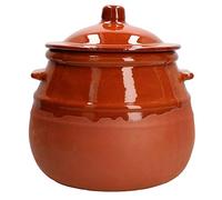 MamboCat Pot en Argile Avec Couvercle | Concombre | 2,5 L | Mediterran | Pièce Unique Fabriquée à la Main | Partiellement Émaillée | Antique / Vintage | Médiéval | Viking