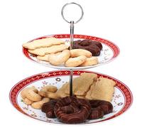 MamboCat Présentoir de Rêve de Noël | Ø 27 cm | Support à 2 Étages en Porcelaine pour l'Avent et Saint-Nicolas | Plateaux de Service pour Biscuits, Cupcakes