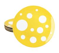 MamboCat Pula - Lot de 6 assiettes plates - Jaune - Diamètre : 27 cm - En porcelaine avec pois - Pour 6 personnes - Grandes assiettes pour repas principaux, barbecue, etc