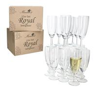 MamboCat Royal - Lot de 24 flûtes à champagne - Calibrées - 0,1 l - Hauteur : 16 cm - Verres transparents pour mariage, fête, anniversaire