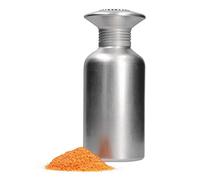MamboCat Salière à frites argentée I Ø 8 cm I H 19 cm I Poudre, herbes de cuisine fines et épices I Fournitures gastronomiques I Grande salière à épices en aluminium | Saupoudreuse avec capuchon à vis