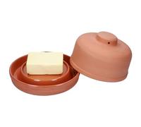 MamboCat Terra Lot de 2 beurriers avec couvercle en terre cuite I Boîte ronde en argile pour 1 morceau de beurre (250 g) I Refroidisseur de beurre élégant pour le stockage du beurre et de la margarine