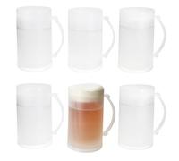 MamboCat ToGo - Lot de 6 chopes à bière en plastique de 0,4 l - Pichet rafraîchissant à double paroi avec anse - Pour camping, extérieur, pique-nique - Idée cadeau