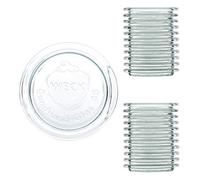 MamboCat Weck Set avec 24 couvercles en Verre RR80 Gratuit Livret de Recettes | Couvercles de Rechange pour bocaux à Bords Ronds Accessoires de Conservation Couvercle Rond Ø 8 cm Transparent