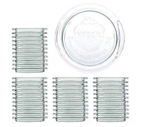 MamboCat Weck Set de 48 couvercles en Verre RR80 + livret de Recettes Gratuit Couvercles de Rechange pour bocaux à Bords Ronds Accessoires de Conservation Couvercle Rond Ø 8 cm Transparent
