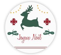 MameArt 100 Joyeux Noël Autocollants,Rond 4 cm Étiquette adhésive cadeaux emballage,décoration d' boîte de Noël,Joyeuses fêtes Carte faite maison 9FR0602 (Christmas 1)