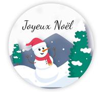 MameArt 100 Joyeux Noël Autocollants,Rond 4 cm Étiquette adhésive cadeaux emballage,décoration d' boîte de Noël,Joyeuses fêtes Carte faite maison 9FR0602 (Christmas 4)