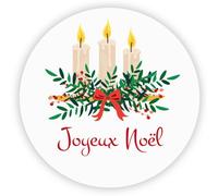 MameArt 100 Joyeux Noël Autocollants,Rond 4 cm Étiquette adhésive cadeaux emballage,décoration d' boîte de Noël,Joyeuses fêtes Carte faite maison 9FR0602 (Christmas 5)