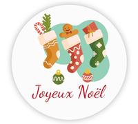 MameArt 100 Joyeux Noël Autocollants,Rond 4 cm Étiquette adhésive cadeaux emballage,décoration d' boîte de Noël,Joyeuses fêtes Carte faite maison 9FR0602 (Christmas 3)