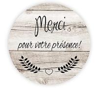 MameArt 100 pièces 4cm Autocollants Merci pour votre présence Coeur, Handmade Stickers Étiquettes Dragées Mariage Anniversaire Ans Baptême Cadeaux Fête (Merci 9)