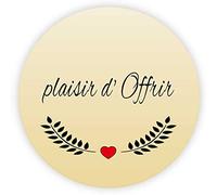 MameArt 100 pièces 4cm Autocollants Plaisir d'Offrir Amour Coeur, Fait Main Stickers Étiquettes Dragées Mariage Anniversaire Ans Baptême Cadeaux Fête (Doré), (1FR0401A)