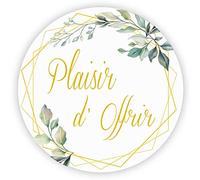 MameArt 100 pièces 4cm Autocollants Plaisir d'Offrir Fleurs Coeur, Handmade Stickers Étiquettes Dragées Mariage Anniversaire Ans Baptême Cadeaux Fête (Fleurs A) 1FR0402A