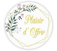 MameArt 100 pièces 4cm Autocollants Plaisir d'Offrir Fleurs Coeur, Handmade Stickers Étiquettes Dragées Mariage Anniversaire Ans Baptême Cadeaux Fête (Fleurs B)