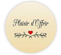 MameArt 100x 4cm Autocollants Plaisir d'Offrir Amour Coeur, Fait Main Stickers Étiquettes Dragées Mariage Anniversaire Ans Baptême Cadeaux Fête (Or 2), (1FR0404A)