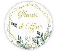 MameArt Fleurs E 1FR0402A 100 pièces 4cm Autocollants Plaisir d'Offrir Coeur, Handmade Stickers Étiquettes Dragées Mariage Anniversaire Ans Baptême Cadeaux Fête (Fleurs E)