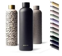 MAMEIDO Gourde Isotherme 500 ml, Bouteille Isotherme inox, étanche, sans BPA, conserve le froid à 24h, la chaleur 12h (Rich Black)