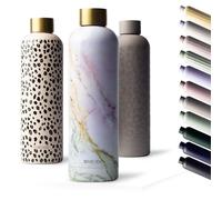MAMEIDO Gourde Isotherme 750 ml, Bouteille Isotherme inox, étanche, sans BPA, conserve le froid à 24h, la chaleur 12h (Pearl Marble Gold)