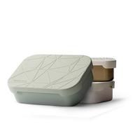 MAMEIDO Lunch box acier inox 1200 ml, séparateur flexible & couvercle en silicone, boite a gouter avec compartiments, bento lunch box adultes (Desert Sage)