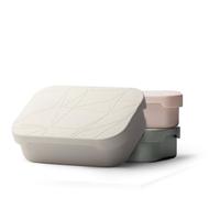 MAMEIDO Lunch box acier inox 1200 ml, séparateur flexible & couvercle en silicone, boite a gouter avec compartiments, bento lunch box adultes (Ivory Beige)