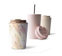 MAMEIDO Mug Isotherme 350 ml, Thermo Café étanche en acier inoxydable, Tasse Isotherme sans BPA, Mug Isotherme Cafe (Pearl Marble)