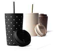 MAMEIDO Mug isotherme avec paille 470 ml (Midnight Muse)