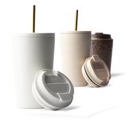 MAMEIDO Mug isotherme avec paille 470 ml (Whipped Cream)