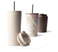 MAMEIDO Mug isotherme avec paille 700 ml (Ivory Beige)