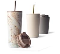 MAMEIDO Mug isotherme avec paille 700 ml (Pearl Marble)