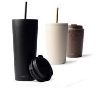 MAMEIDO Mug isotherme avec paille 700 ml (Rich Black)
