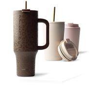 MAMEIDO Mug Isotherme avec Paille & anse 1200ml - Thermo Café étanche en acier inox, Tasse Isotherme sans BPA, Mug Isotherme Cafe (Wild Allure, 1,2l)
