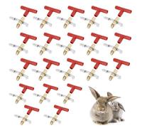 Mamelon à Boire pour Lapin, Système d'Arrosage Automatique pour Tétine à Eau pour Lapins, Buveur Abreuvoir Mamelon Eau Potable Outil Accessoires pour Lapin Cobaye (Rouge, 20pcs)