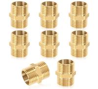 Mamelon Double 1/2 Pouce (ø 20mm), 8 PièCes Laiton Filet MâLe Mamelon Double Hexagonal 1/2 », Laiton Raccord Fileté Raccords pour Chauffage Installation D'Eau Potable Convient