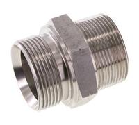 Mamelon double en acier inoxydable 1 1/2'' NPT x G 1 1/2'' 40 Bar - Hydraulique