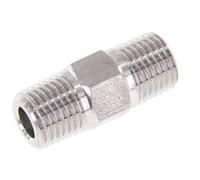 Mamelon double en acier inoxydable 1/4'' NPT 275 Bar - Hydraulique